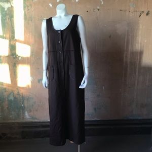 Harvè Bernard Brown Vintage Jumper Dress Pockets